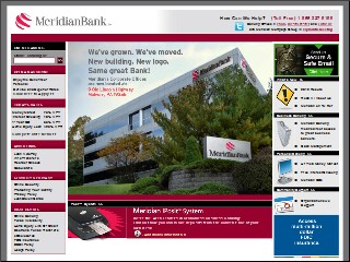 Web site www.meridianbanker.com, Meridian Bank
